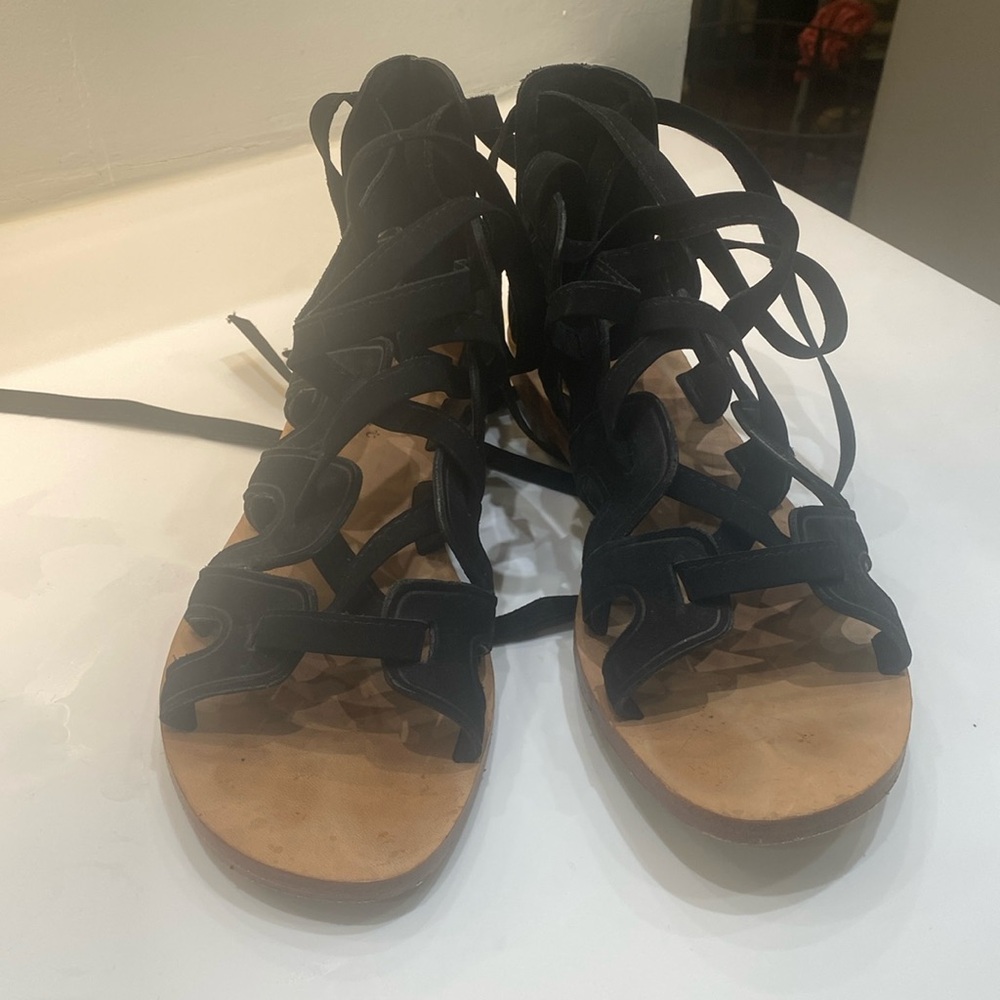 Designer Suede black sandals